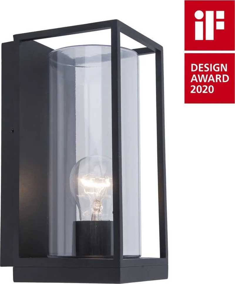 Flair Wandlamp voor buiten - E27 - 40W - Mat fra Lutec i Sort – produktbillede