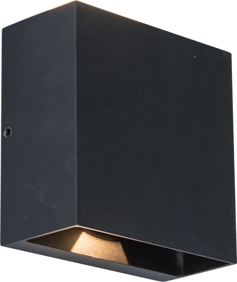 Gemini Beams - LED Wandlamp voor buiten - Up & Down met 4 verschillende lichtpatronen - Premium aluminium - 400Lm - 3000K warm licht - IP54 extra weerbestendig - Mat - 110 x 54 x 110 mm de Lutec en Noir – photo produit