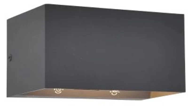Gemini - LED wandlamp voor buiten - up & down - 1200 lm - 3000K - IP54 weerbestendig - donkergrijs fra Lutec i Grå – produktbillede