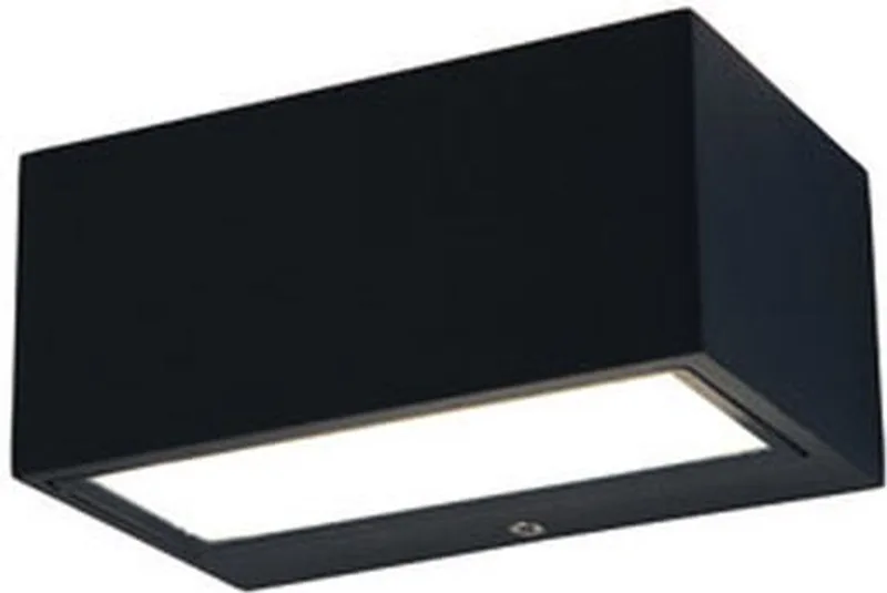 Gemini - LED wandlamp voor buiten - Up & Down - Premium aluminium - 700Lm - 3000K warm wit licht - IP54 extra weerbestendig - 140 x 89 x 65 mm de Lutec en Mat Zwart – photo produit