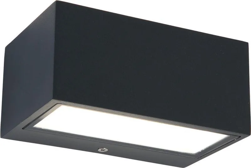 Gemini Square Small - Wandlamp voor buiten - Up & Down - Aluminium - LED - 700 Lumen - 10.5W - 4000K wit licht- Donkergrijs by Lutec in Grey – product photo
