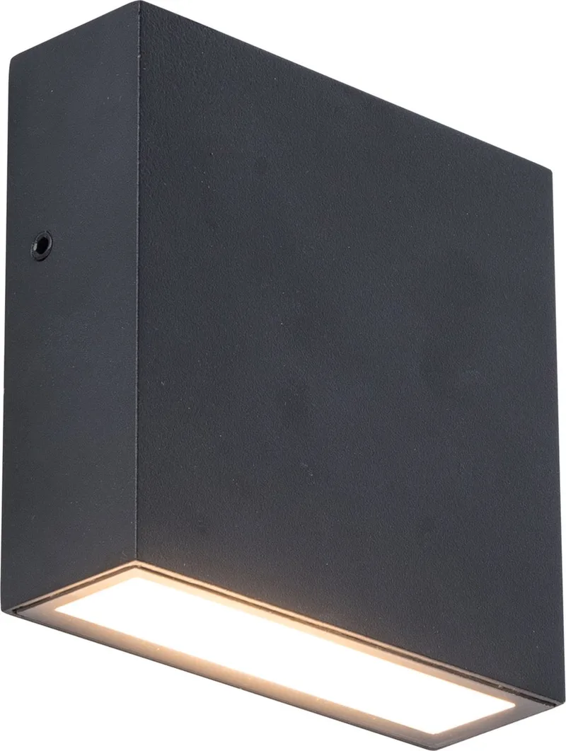 Gemini XF - LED wandlamp voor buiten - Premium aluminium - 750Lm - 3000K warm licht - IP54 extra weerbestendig - Mat - 110 x 38 x 110 mm de Lutec en Noir – photo produit