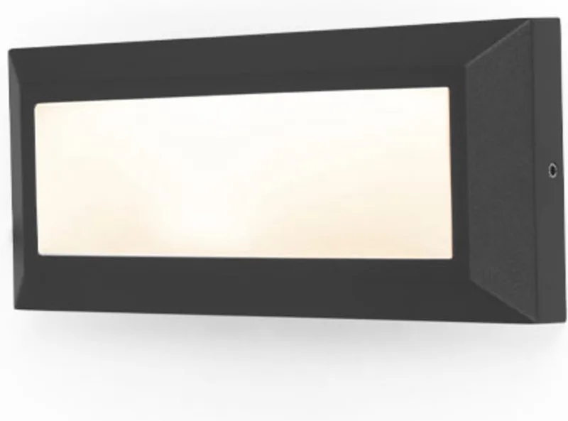 Helena - Rechthoekige LED wandlamp voor buiten van Lutec in Zwart – productfoto