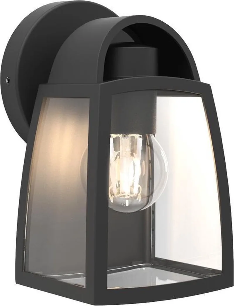 Kelsey - Wandlamp voor buiten met E27 retrofitting - Premium aluminium - IP44 weerbestendig från Lutec i Mat zwart – produktbild