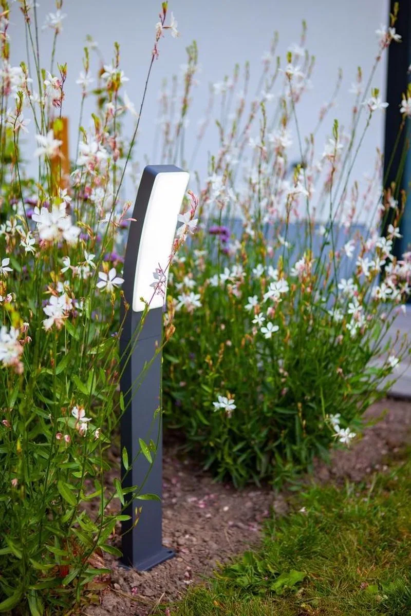 Kira - Sokkellamp padverlichting - Aluminium armatuur - LED - 1100 Lumen - 17.3W - 4000K wit licht - Donkergrijs från Lutec i Grå – produktbild