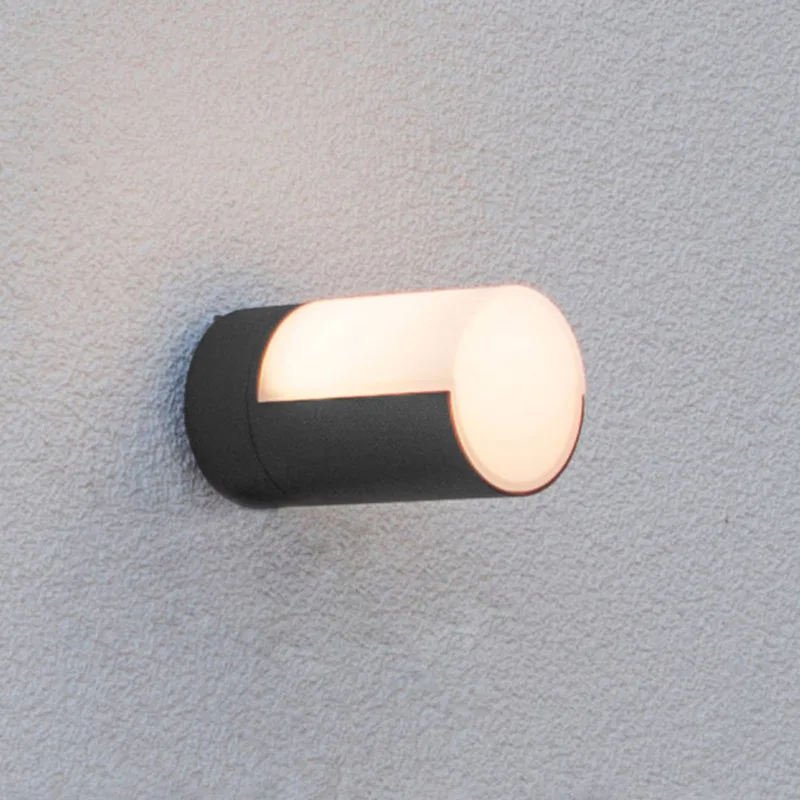LED buitenwandlamp Cyra, 1-lamp matzwart från Lutec i Mat zwart, Vit – produktbild