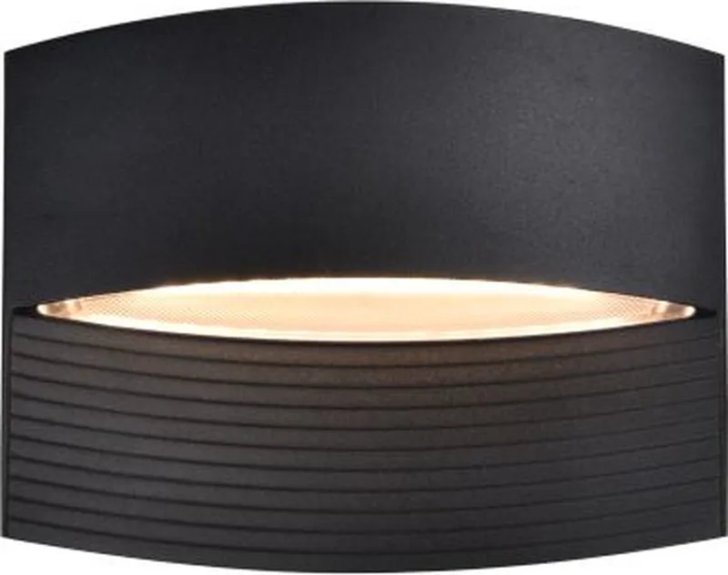 Lotus - LED wandlamp voor buiten - Up & Down - Premium aluminium - 580Lm - 3000K warm wit licht - IP54 extra weerbestendig de Lutec en Mat Zwart – photo produit