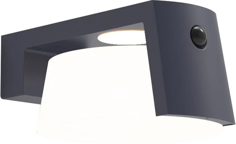 Moon Solar met bewegingssensor voor buiten - LED wandlamp de Lutec en Gris foncé – photo produit