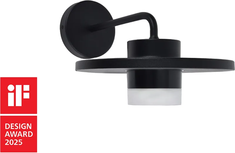 Plato - LED wandlamp voor buiten - Premium aluminium - 1000Lm krachtig licht - 3000K warm wit licht - IP54 extra weerbestendig de Lutec en Mat Zwart – photo produit