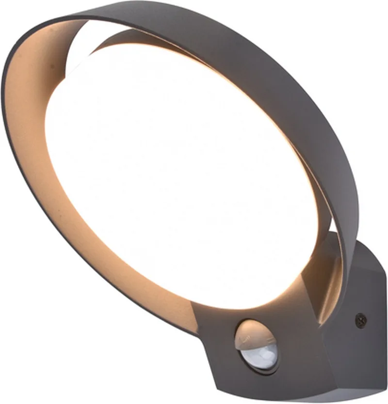 Polo - LED wandlamp voor buiten - PIR bewegingssensor - Premium aluminium - 1100Lm krachtig licht - 3000K warm wit licht - IP54 extra weerbestendig från Lutec i Mörkgrå – produktbild