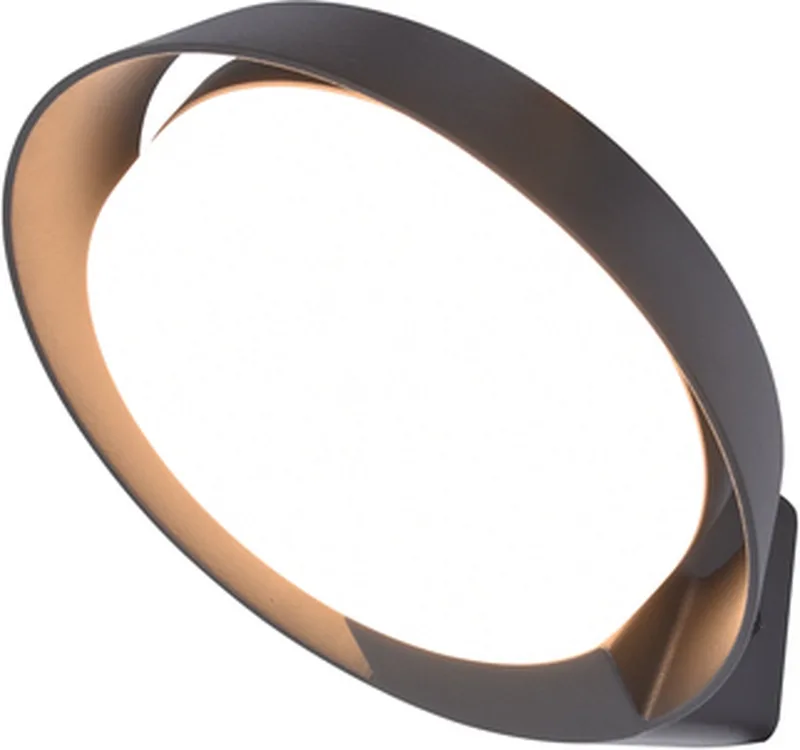 Polo - LED wandlamp voor buiten - Premium aluminium - 1100Lm krachtig licht - 3000K warm licht - IP54 extra weerbestendig de Lutec en Gris foncé – photo produit