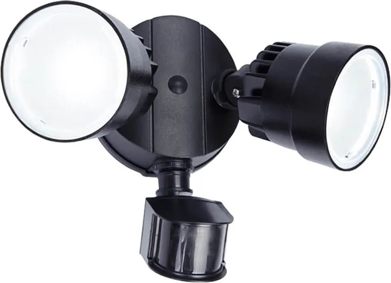 LED-sensor-udendørs vægspot SHRIMP II sort 12 W 2-flammet IP44 fra Lutec i Sort – produktbillede