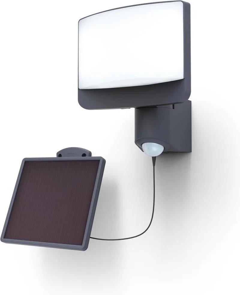 Sunshine - Wandlamp met sensor voor buiten met zonnepaneel från Lutec i Antracietgrijs – produktbild