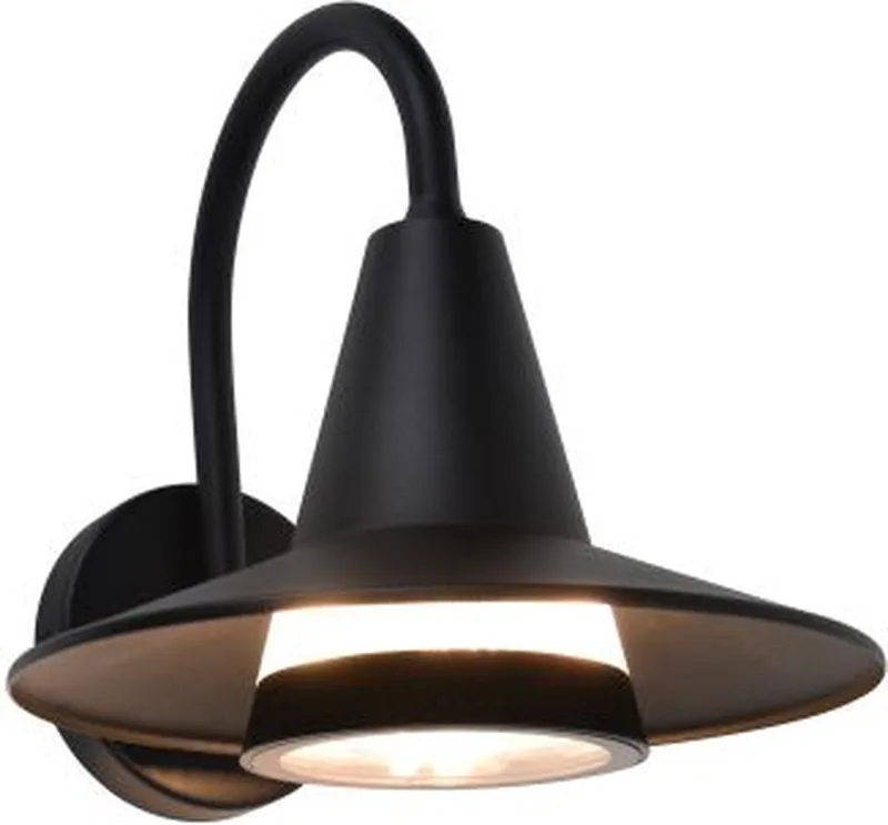 Swan - Wandlamp voor buiten met E27 retrofitting - Premium aluminium - IP54 extra weerbestendig van Lutec in Mat Zwart – productfoto
