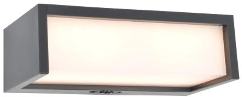 Telis - LED solar wandlamp voor buiten - PIR bewegingsensor - Dag/nacht sensor - Premium aluminium - 1100Lm krachtig licht - 3000K warmwit licht - IP54 weerbestendig - donkergrijs de Lutec en Gris – photo produit
