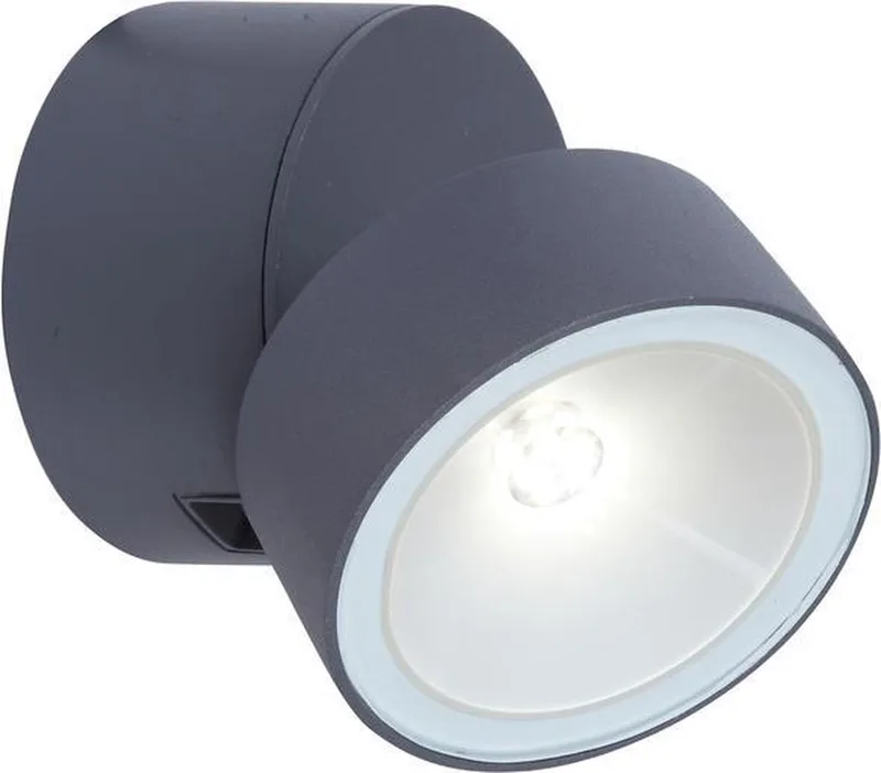 Trumpet - LED wandlamp voor buiten - Draaibare lamp - Premium aluminium - 600Lm - 4000K helder wit licht - IP54 extra weerbestendig - Donkergrijs van Lutec in Grijs – productfoto