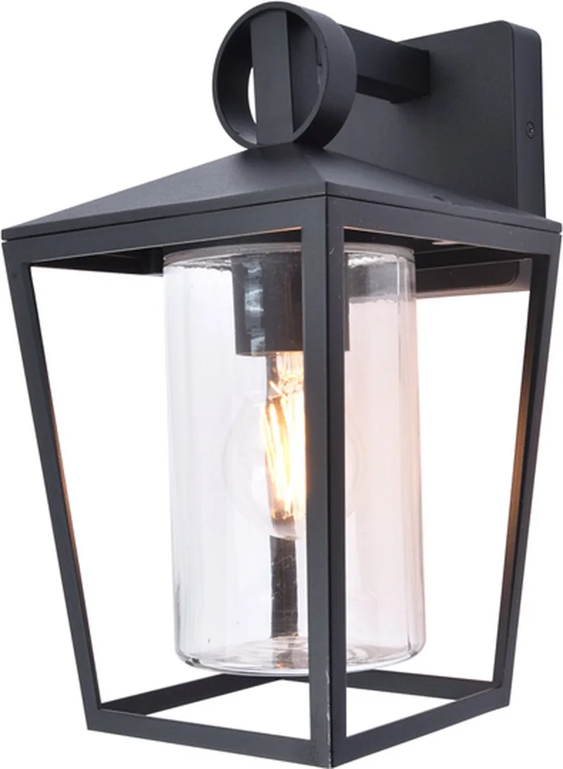 West - Traditionele wandlamp voor buiten - E27 - Mat de Lutec en Noir – photo produit