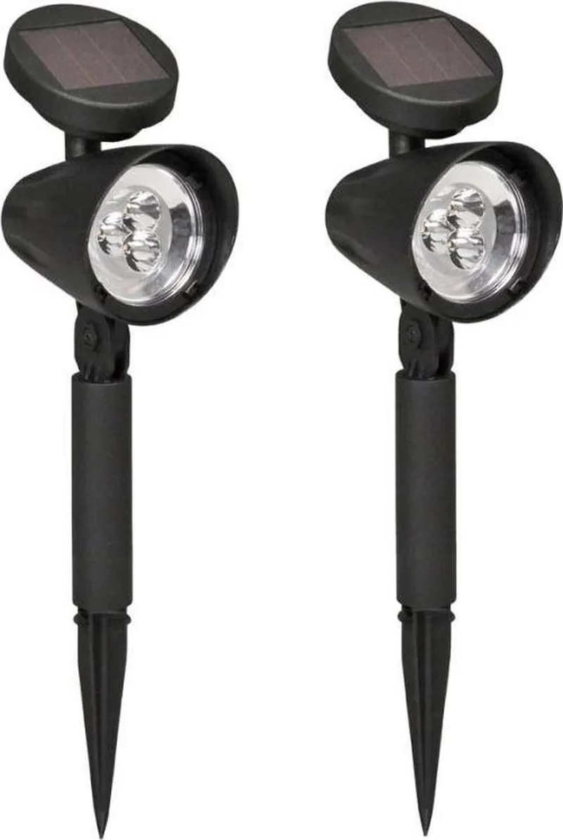 Lazise - Tuinlampen 2 stuks - Solarspots - Zwart - Werkend op zonne-energie by Luxform in Warmweiß – product photo