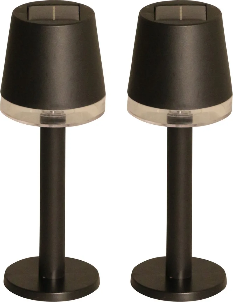 Luxform - 2x Solar Tafellamp - Cala d'Or - LED - Werkend op zonne-energie - Set van 2 stuks van Luxform in Zwart – productfoto