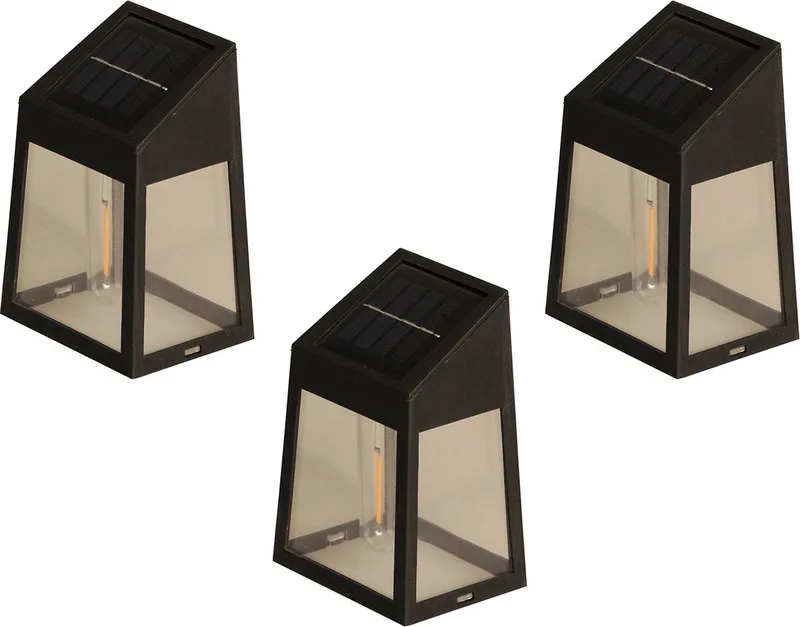 Solar 3-set Vigo wandlamp von Luxform in Schwarz – Produktfoto