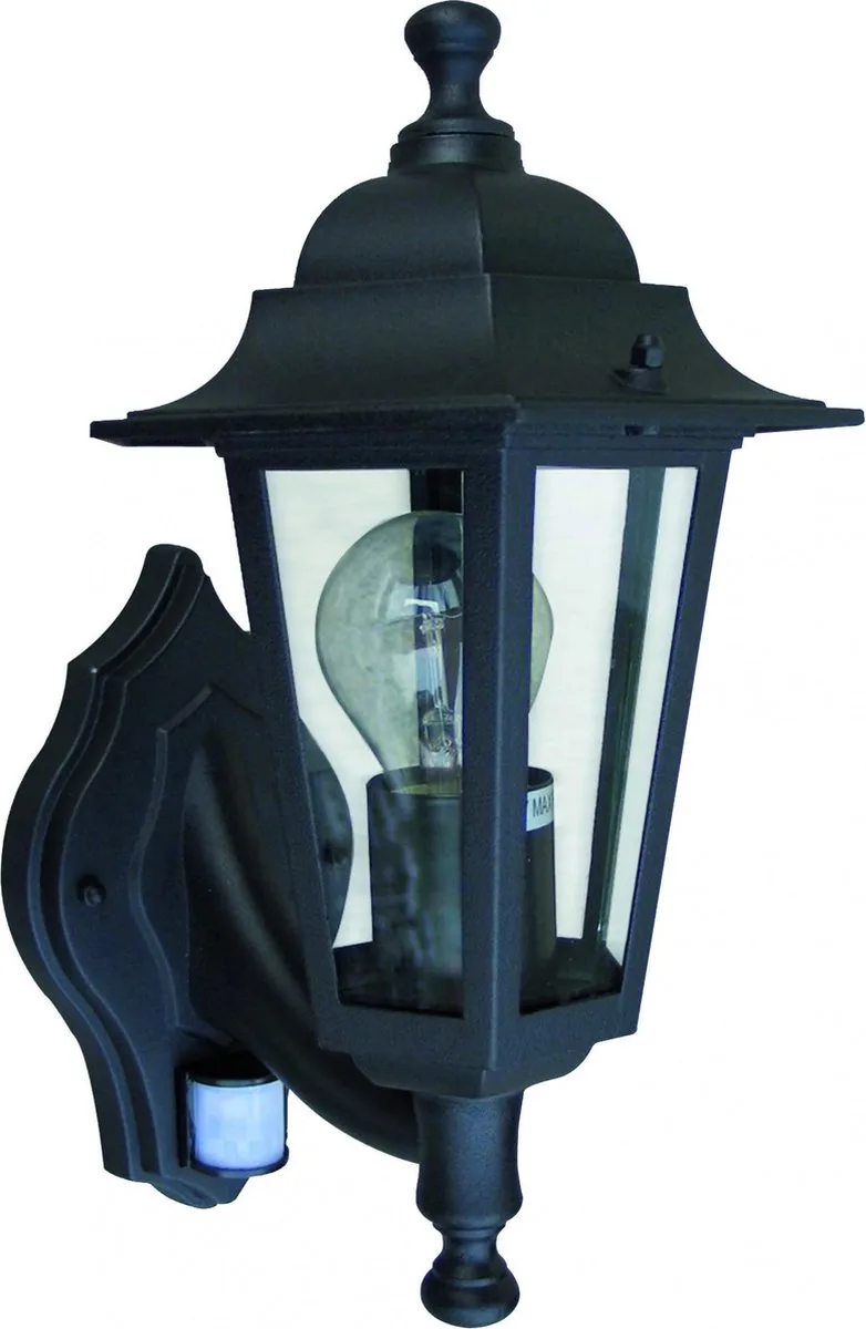 Padverlichting Orlando wandlamp up + PIR van Luxform in Zwart – productfoto