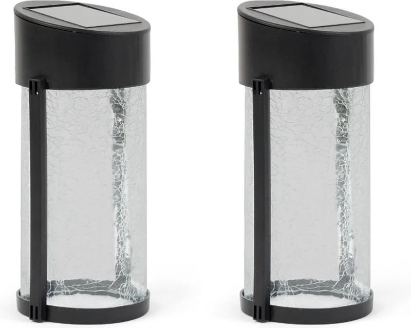 Solar 2x Buiten Wandlamp - Catala - 6 Lumen - Werkend op zonne-energie - Set van 2 stuks de Luxform en Noir – photo produit