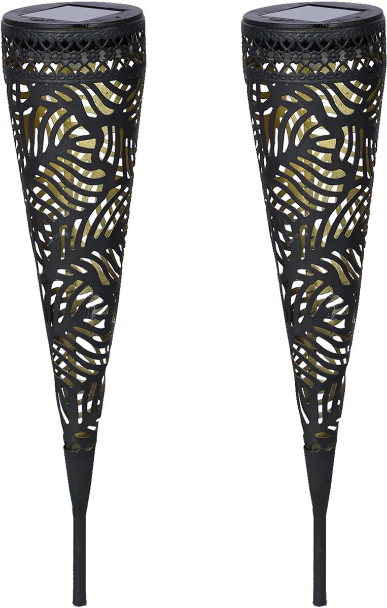 solar metal fakkellamp Jersey (set van 2) de Luxform en Noir – photo produit