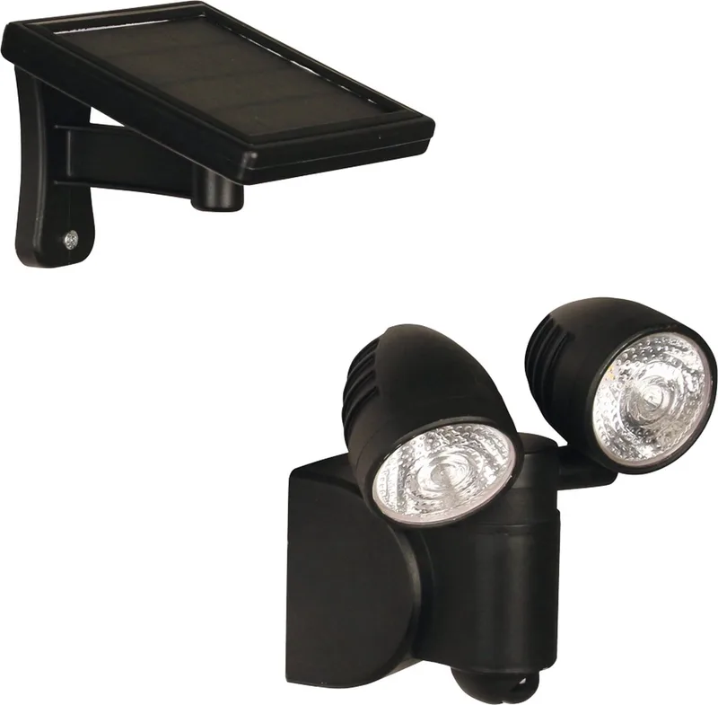 Solar Wandlamp Buiten - Salta - Buitenlamp Security PIR met bewegingssensor - Solar LED - Werkend op zonne-energie fra Luxform i Sort – produktbillede
