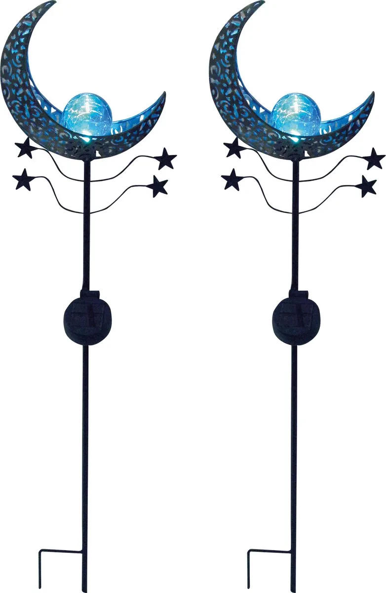 Tuinlamp met grondspies - Mandala - 2 stuks - LED - Werkend op zonne-energie von Luxform in Blau – Produktfoto