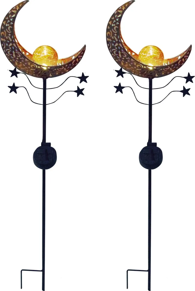 Tuinlamp met grondspies - Mandala - 2 stuks - LED - Werkend op zonne-energie fra Luxform i Orange – produktbillede
