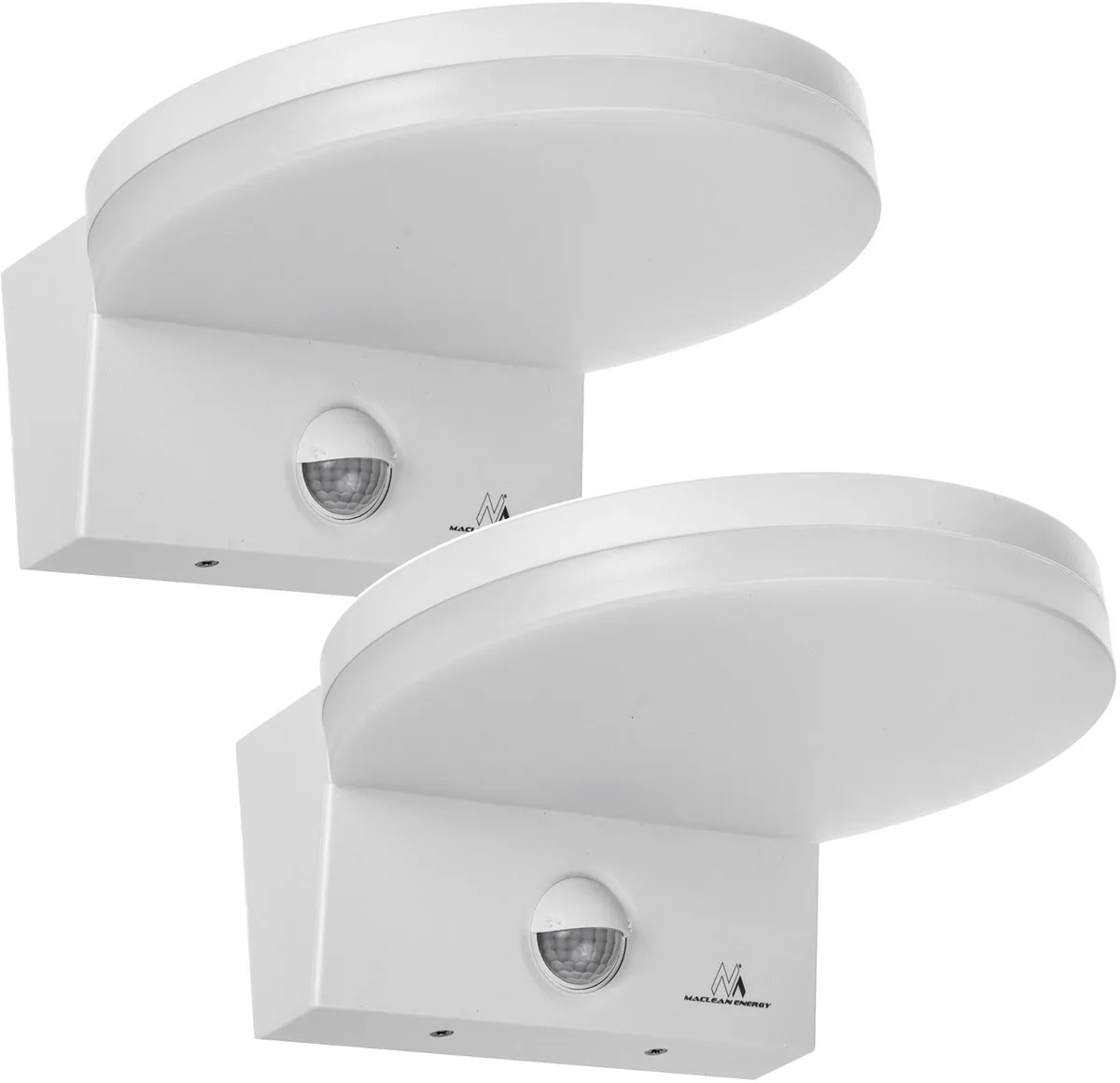 Maclean - 2 stuks LED Wandlamp - PIR Bewegingsmelder - 15W - IP65 - 4000K de Maclean en Blanc – photo produit