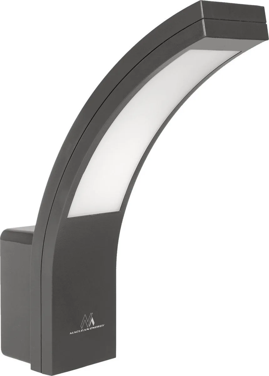 MCE343 GR LED gevellamp, buitenwandlamp - 800lm - 10W IP54 - grijs, natuurlijk wit (4000K) van Maclean – productfoto