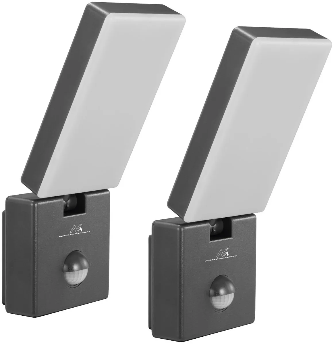 MCE516 GR - 2 stuks LED Buitenlamp met PIR Bewegingsmelder - 10W - 800lm - 4000K - IP65 de Maclean en Gris – photo produit