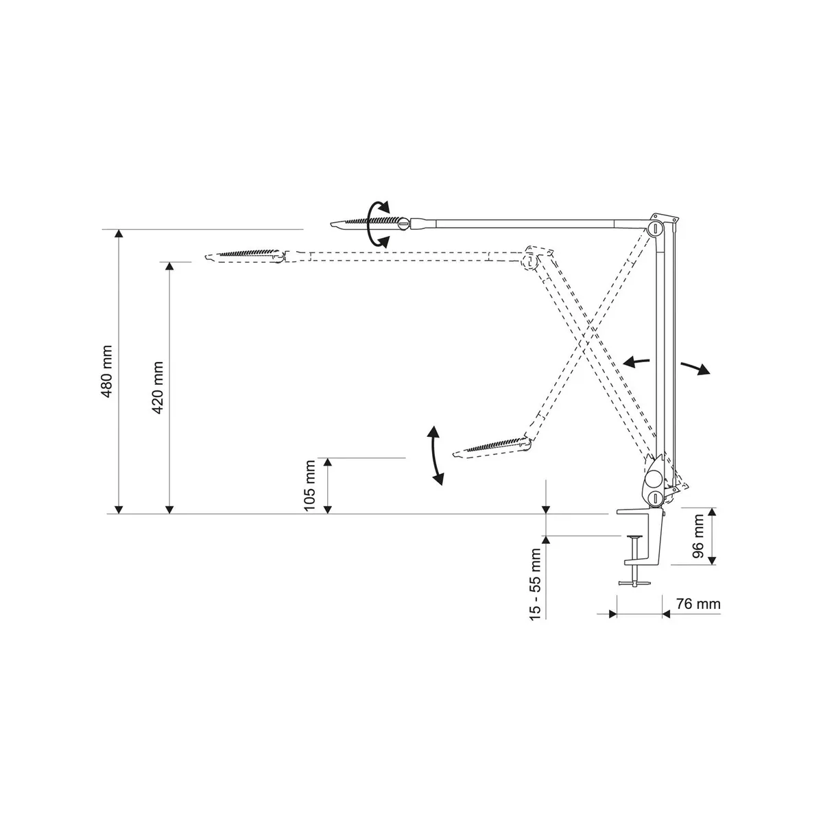 MAULoptimus colour vario 8206689 Lampe LED à pince LED LED anthracite de Maul en Anthracite – photo produit