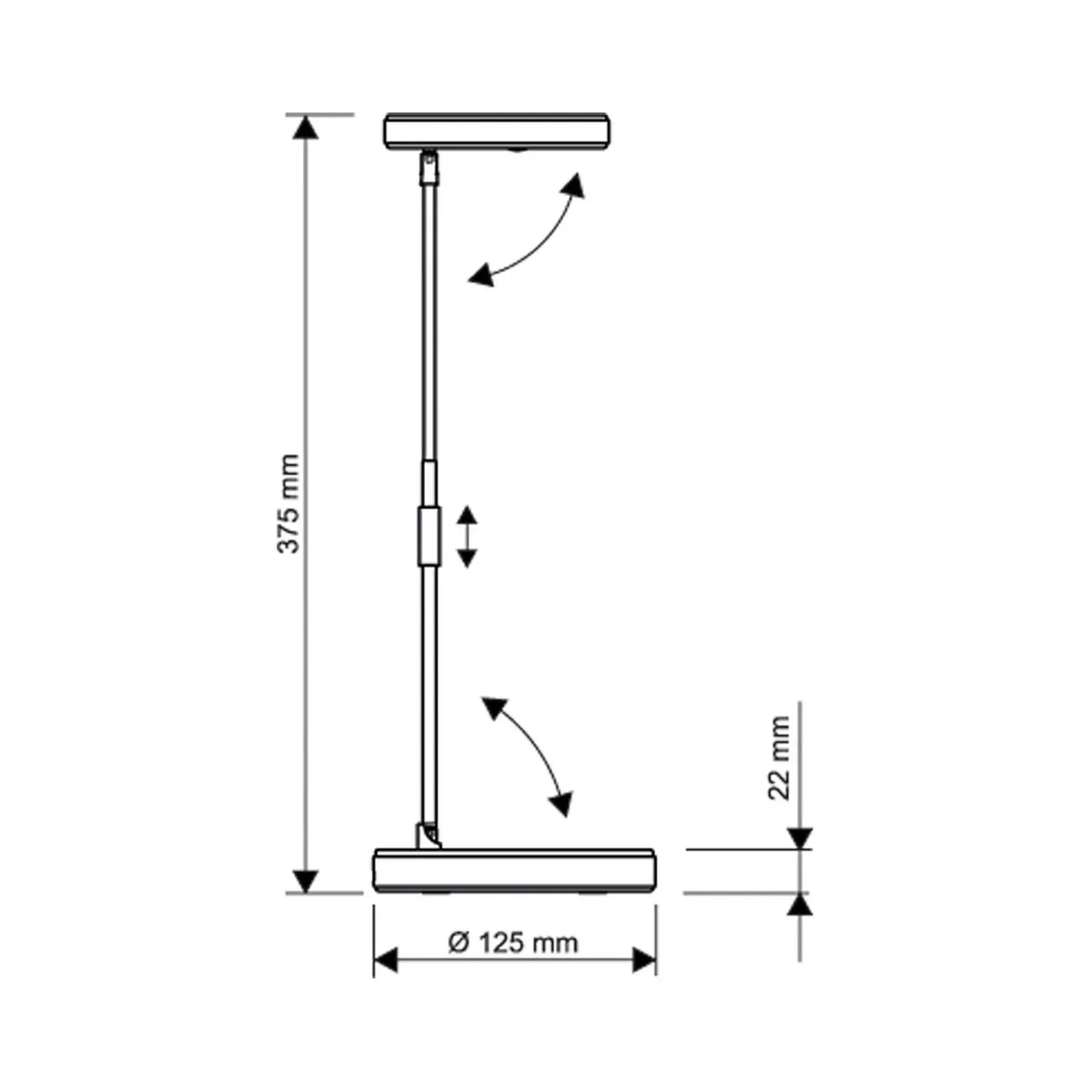 LED tafellamp MAULpuck, telescopische arm, wit de Maul en Blanc, Aluminium – photo produit