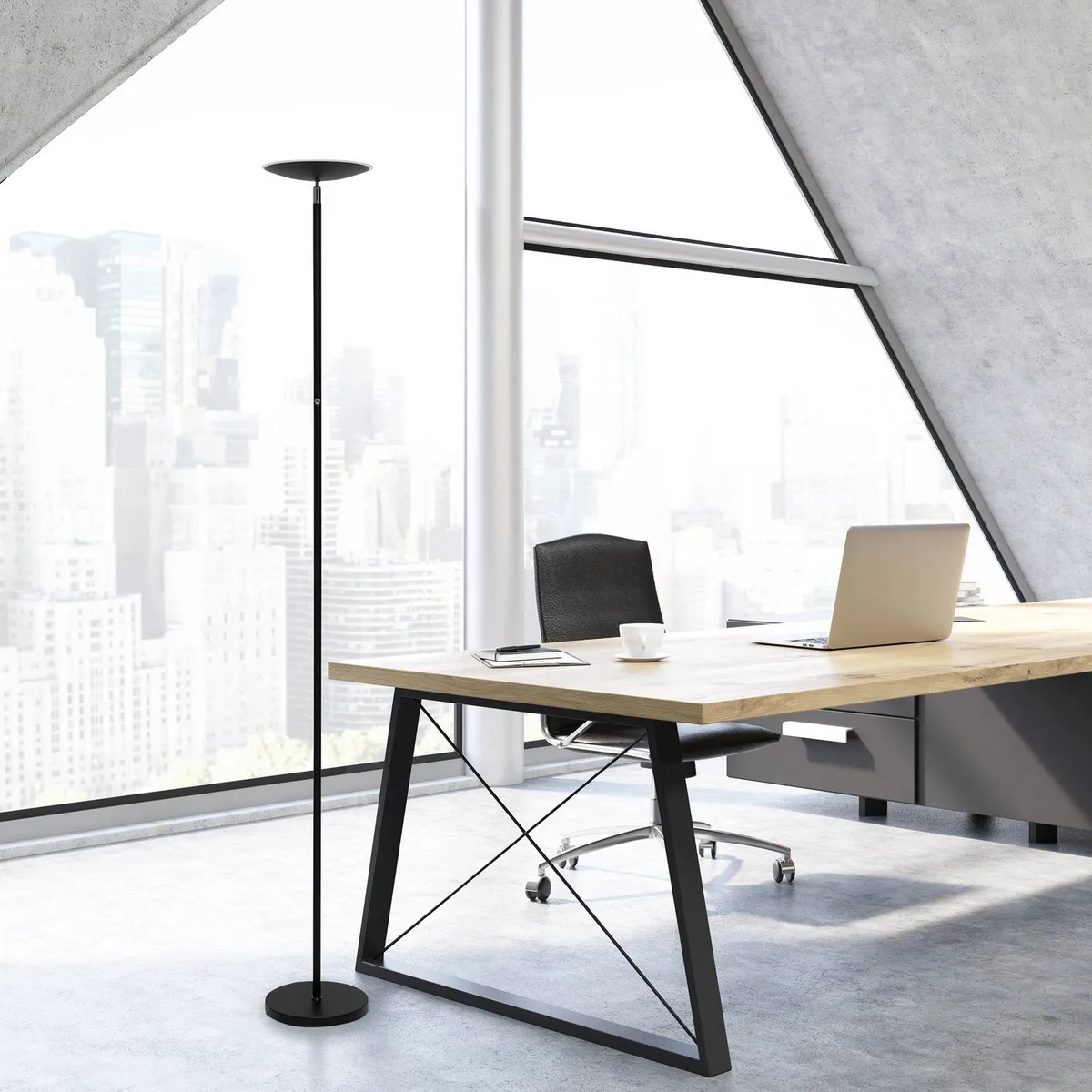 LED vloerlamp MAULsphere, dimbaar, hoogte 183 cm fra Maul i Sort – produktbillede