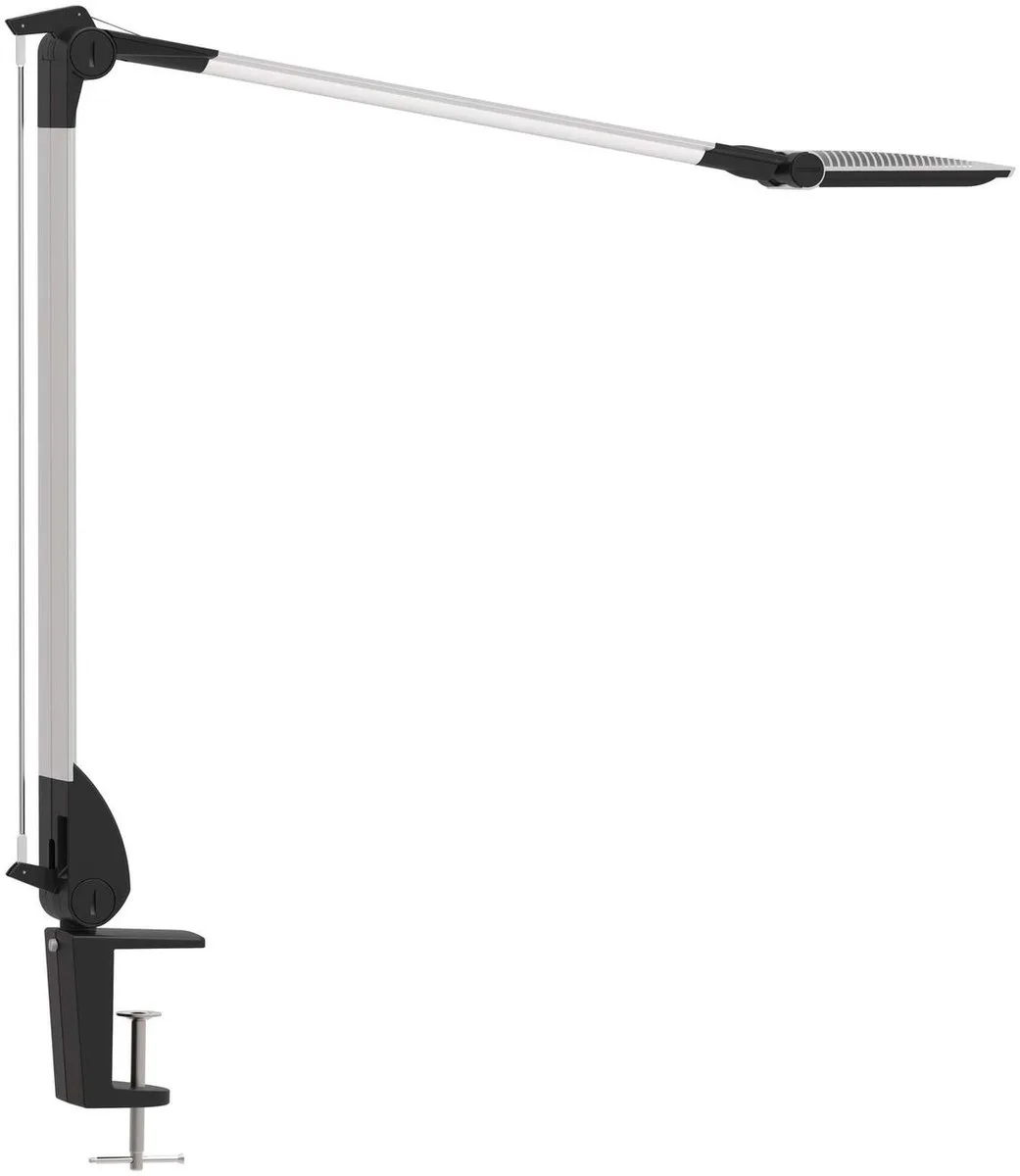 MAULoptimus Bureaulamp - LED - Aluminium - Zilver - Dimbaar - Tafellamp met Klem van Maul in Zwart, Zilver – productfoto