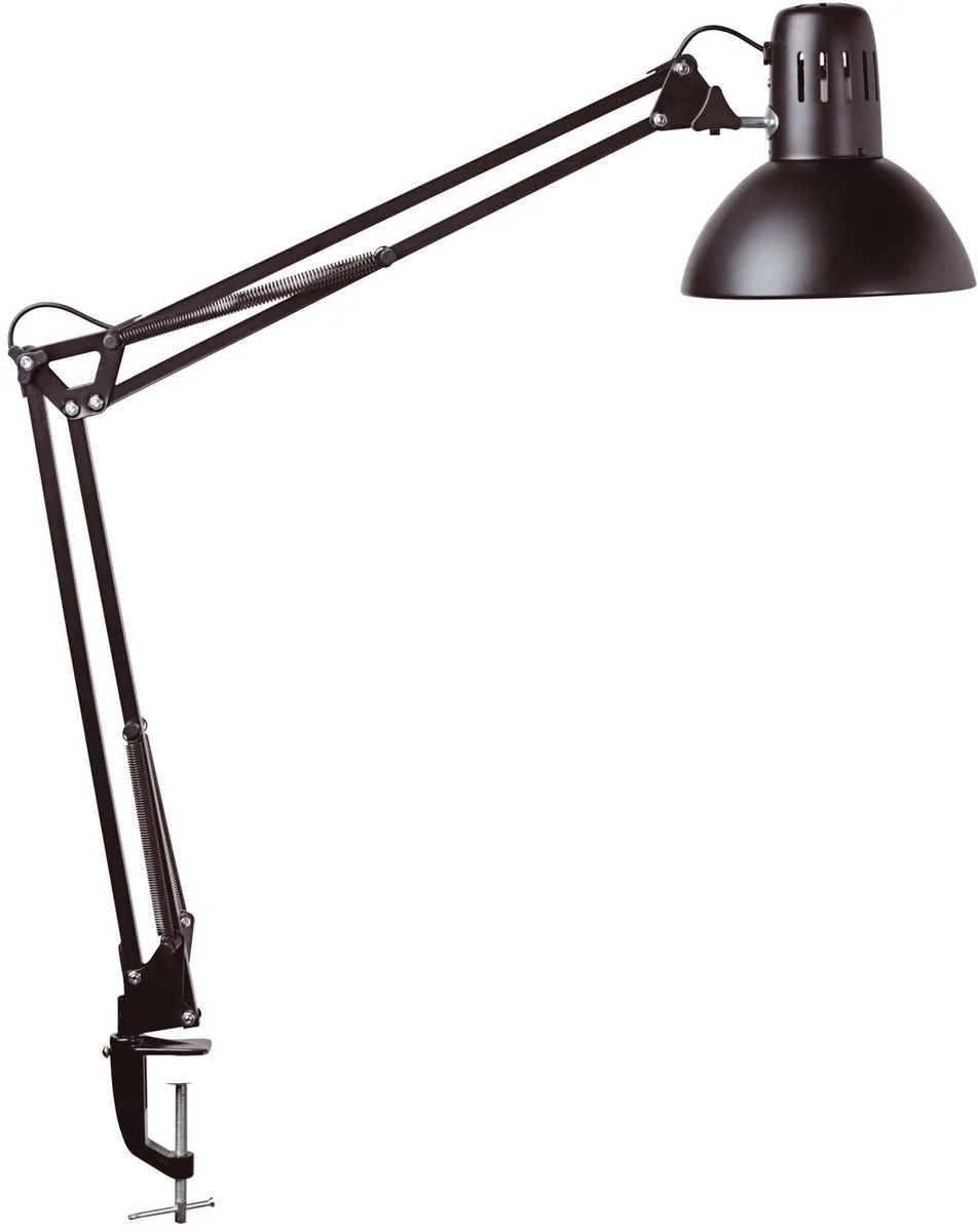 MAULstudy Bureaulamp - Metaal - E27 Fitting - Verstelbare Arm - Tafellamp met Klem van Maul in Zwart – productfoto