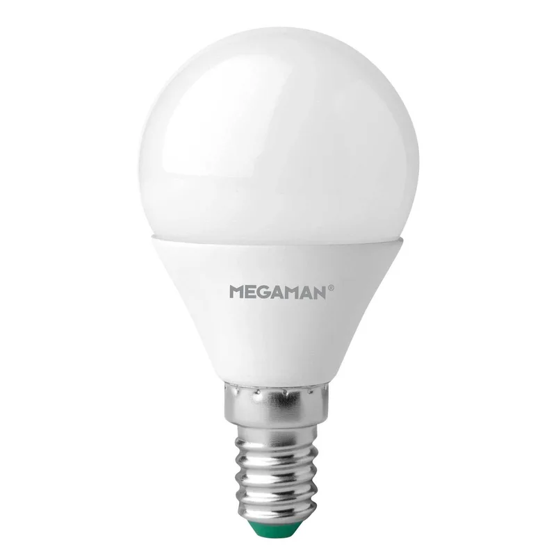 LED lamp E14 druppel 4,9W, opaal, universeel wit fra Megaman – produktbillede