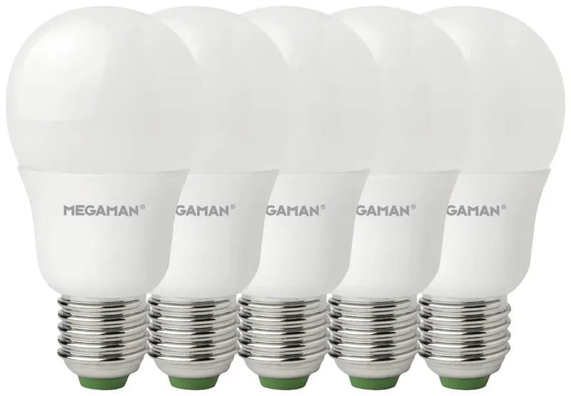 MM21963 LED CEE F (A - G) E27 forme de poire 8.6 W = 60 W blanc chaud (Ø x L) 60 mm x 109 mm 5 pc(s) de Megaman en Blanc – photo produit