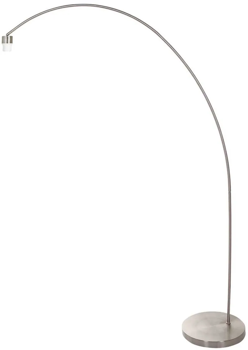 Booglamp Solva 3410ST - Vloerlamp van staal met E27 fitting, hoogte 185 cm, kantelbaar en tijdloos design de Mexlite en Argent – photo produit