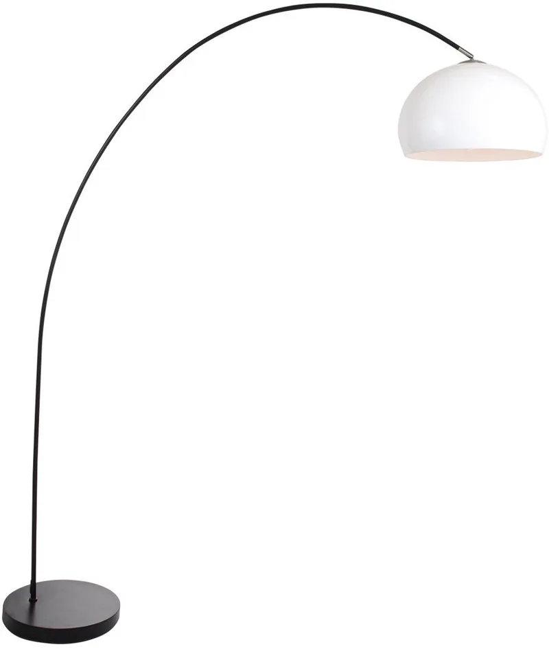Booglamp Solva 3906ZW - trendy binnen, wit kunststof lampenkap, kantelbaar, Mexlite de Mexlite en Noir – photo produit