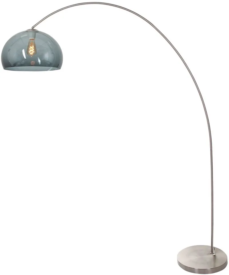 Booglamp Solva 3920ST - Modern design met smoke kleurige kunststof bol de Mexlite en Argent – photo produit
