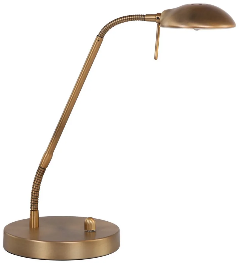 Bronskleurige tafellamp Biron 1 lichts 7502BR met draaibare en kantelbare arm, 48 cm, van metaalmateriaal, Mexlite fra Mexlite i Brun – produktbillede