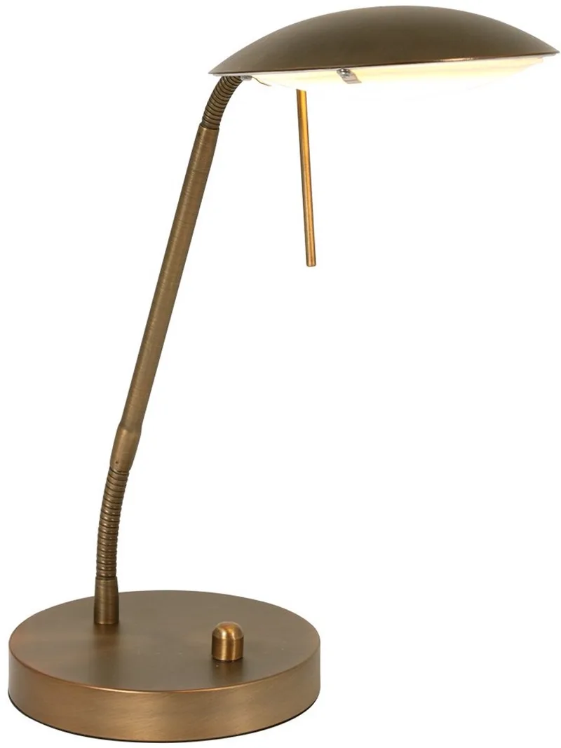 Bronskleurige Tafellamp Biron 1315BR - Kantelbaar met draai dimmer - 25-46 cm hoogte de Mexlite en Marron – photo produit