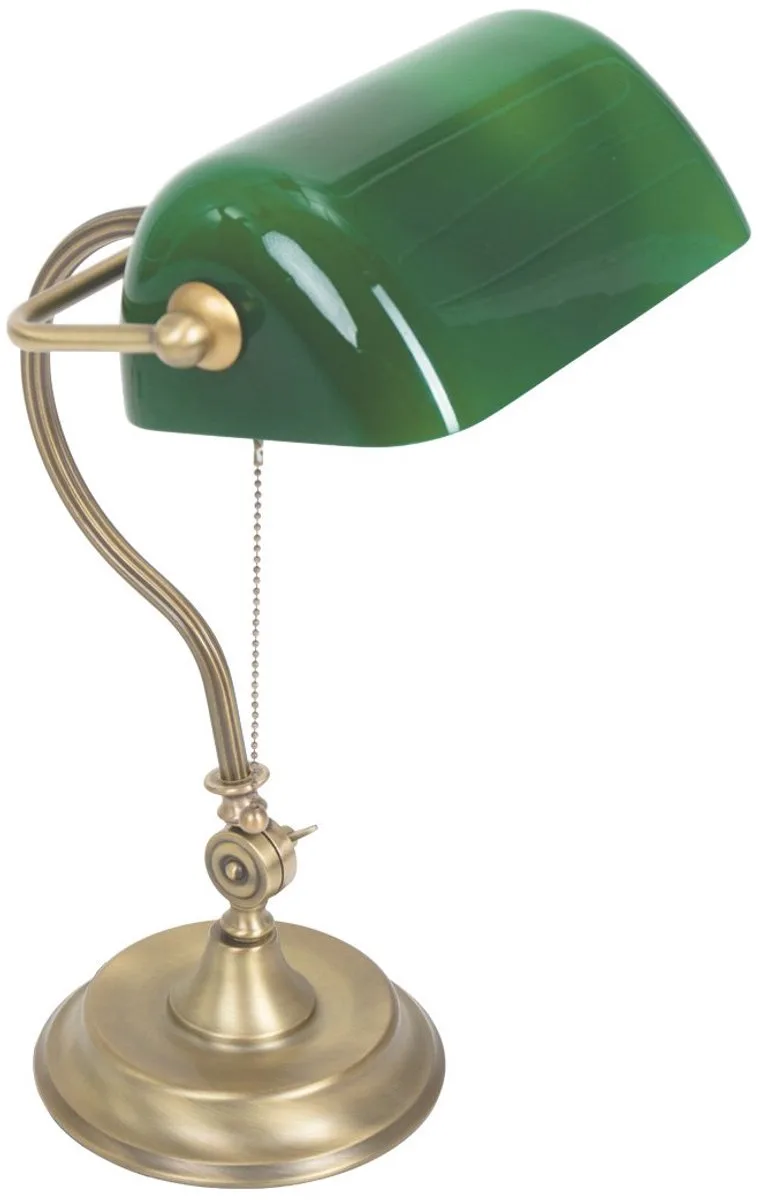 Bronzen tafellamp 7733BR met grote E27 fitting, kantelbaar, van glas en metaal, klassiek, merk Mexlite, familie Belana fra Mexlite i Brun, Grøn – produktbillede