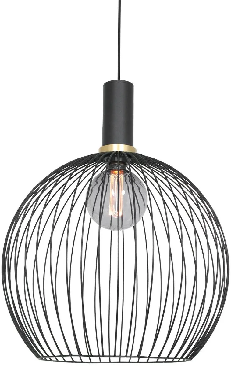 Hanglamp Aureole 3068ZW met E27 fitting Ø45, in hoogte verstelbaar, van metaal en kunststof, merk Mexlite van Mexlite in Zwart – productfoto