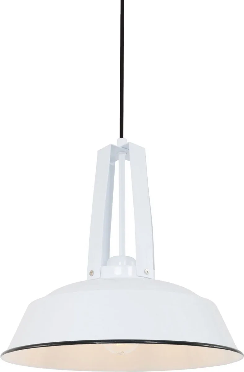 Hanglamp Eden 7704W Rond 42cm E27 Fitting Hoogteinstelbaar Kunststof/Metaal Mexlite de Mexlite en Blanc – photo produit