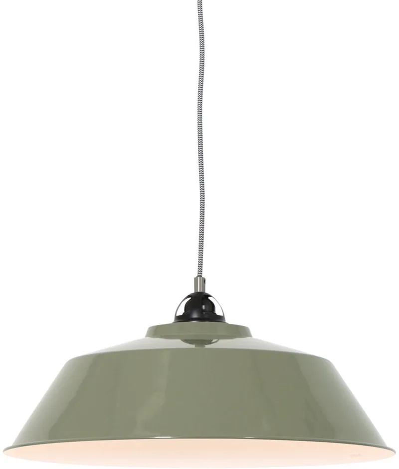 Hanglamp Nove 1318G - Groene Industrieel Design, Ø 42 cm, In Hoogte Verstelbaar, Mexlite by Mexlite in Green, White – product photo