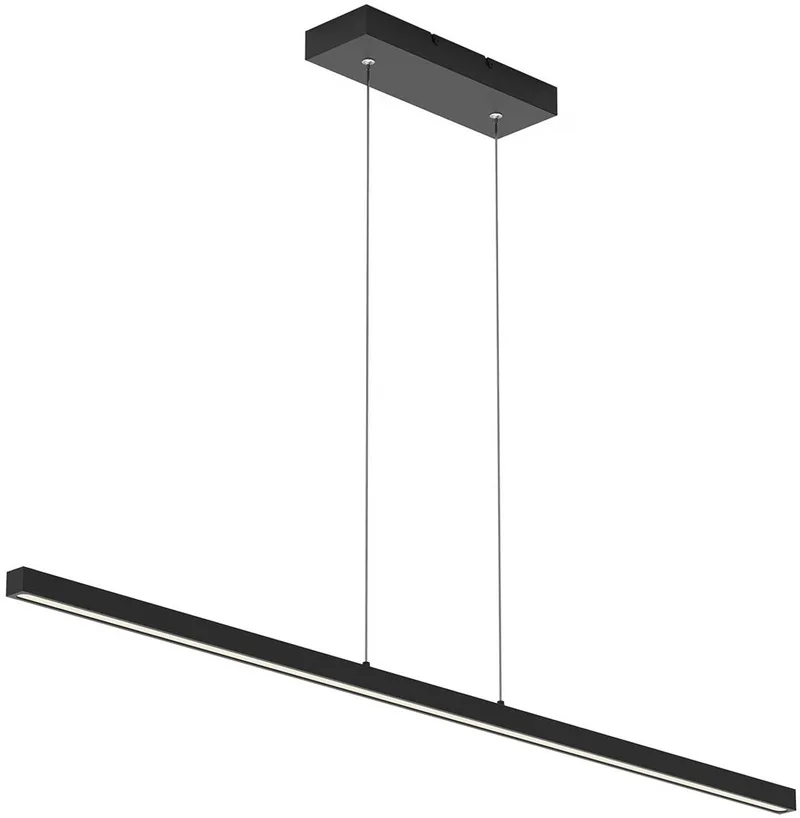 Minimalistische zwarte hanglamp Danske 2745ZW 2000 Lumen - uitschuifbaar, in hoogte verstelbaar, metaal en kunststof, voor binnengebruik - merk Mexlite de Mexlite en Noir – photo produit